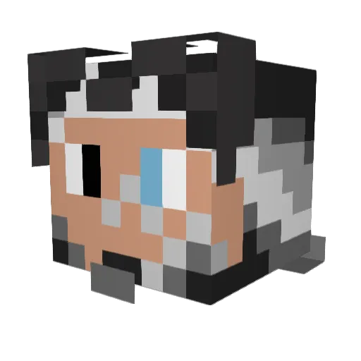 MakiGamo Minecraft avatar head, 3D render
