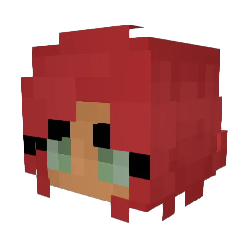 MakiStrauss Minecraft avatar head, 3D render