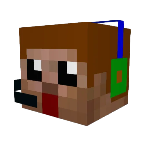 Maki_Dog Minecraft avatar head, 3D render