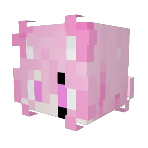 Makii_VR Minecraft avatar head, 3D render