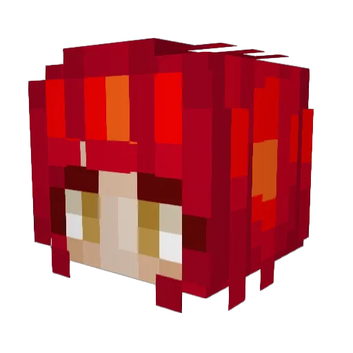 Makima Minecraft avatar head, 3D render