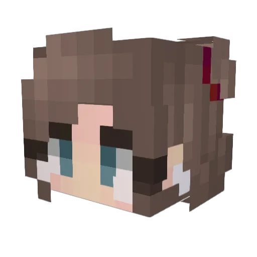 Makitten Minecraft avatar head, 3D render