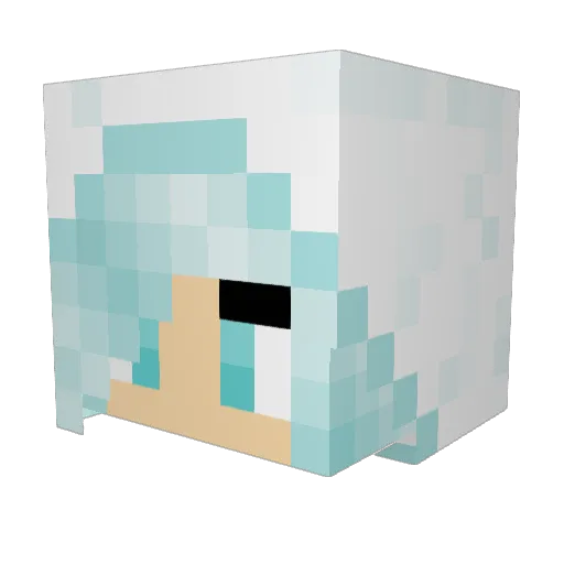 Makiyuha Minecraft avatar head, 3D render