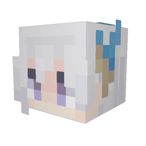 MakkaPakka_1 Minecraft avatar head, 3D render