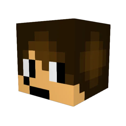 Makkaris Minecraft avatar head, 3D render