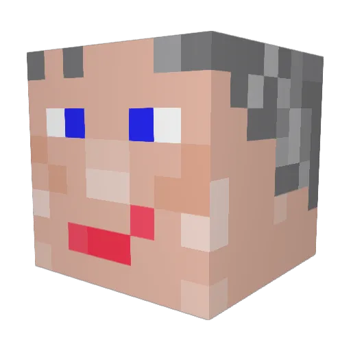 Makkeruu Minecraft avatar head, 3D render