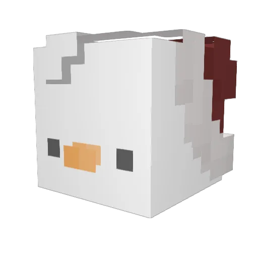 Makkezi Minecraft avatar head, 3D render