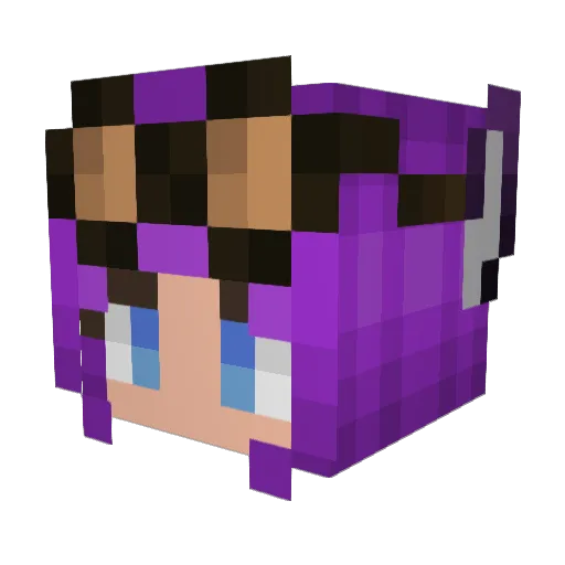 Makkhi Minecraft avatar head, 3D render