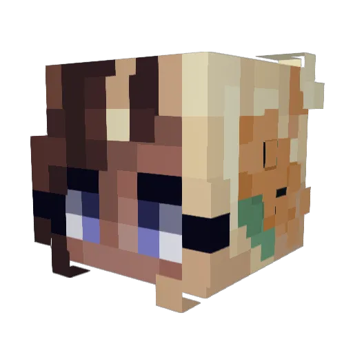 Makkookie Minecraft avatar head, 3D render