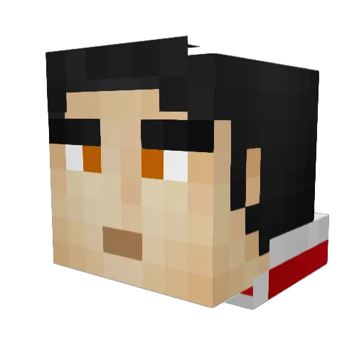 Mako Minecraft avatar head, 3D render