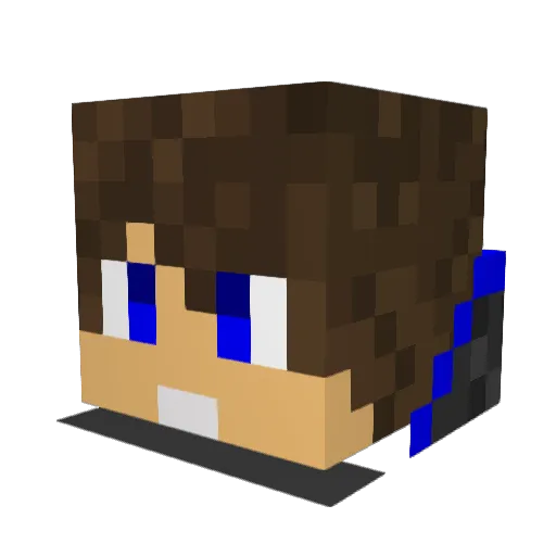 MakoMakiko Minecraft avatar head, 3D render