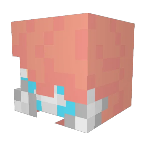 MakoTatsuya Minecraft avatar head, 3D render