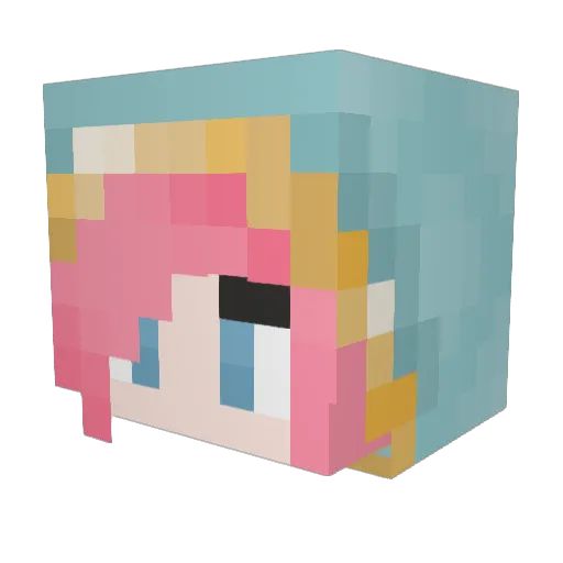 Makoii Minecraft avatar head, 3D render