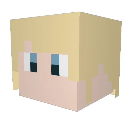 Makolin Minecraft avatar head, 3D render
