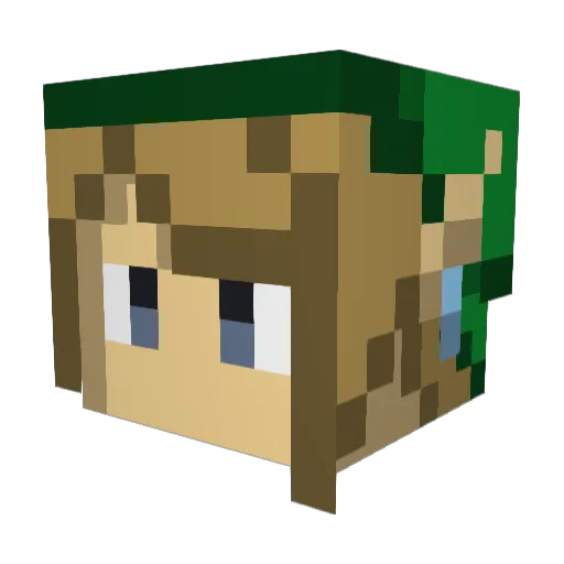 MakomanCZ Minecraft avatar head, 3D render