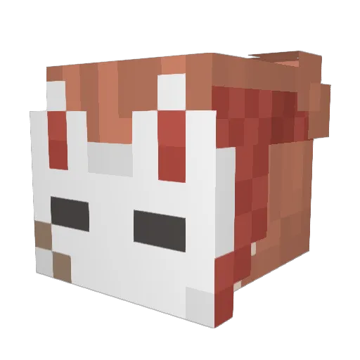 MakomosFoxMask Minecraft avatar head, 3D render