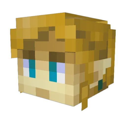 Makore Minecraft avatar head, 3D render