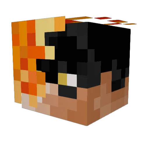 MakosCraft Minecraft avatar head, 3D render