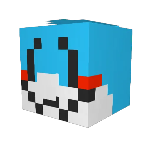 Makoshard Minecraft avatar head, 3D render