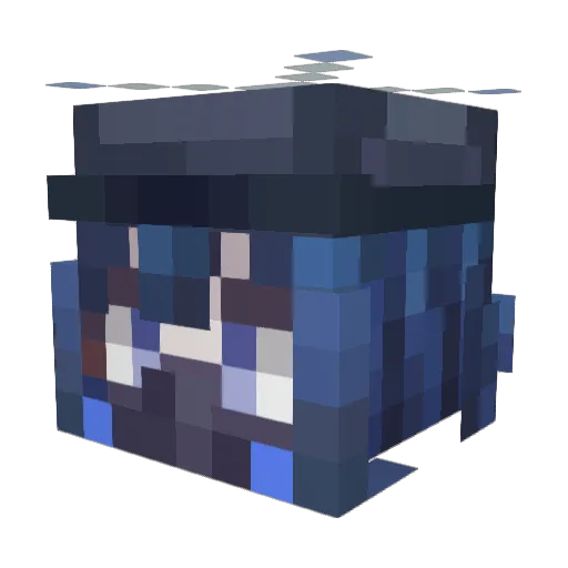 MakotoMotoyo Minecraft avatar head, 3D render