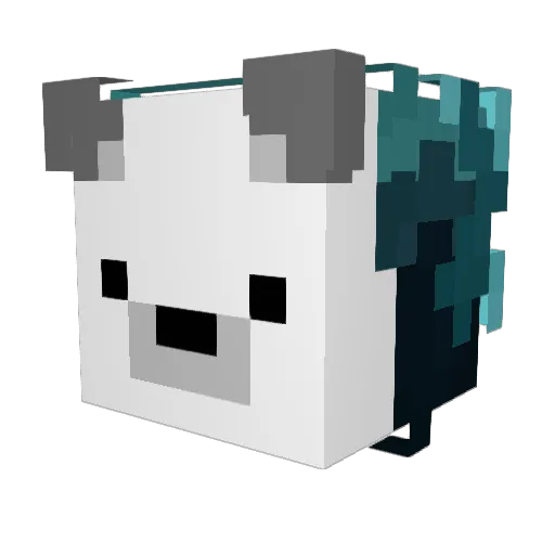 Maksiulele Minecraft avatar head, 3D render