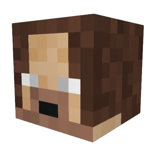 MaksymV Minecraft avatar head, 3D render
