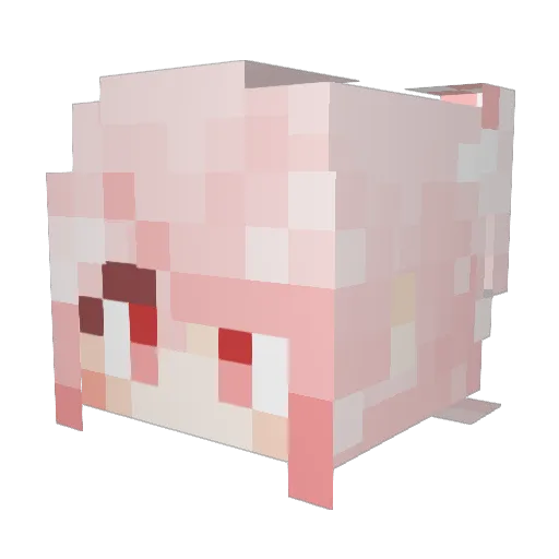 MakuRaKo Minecraft avatar head, 3D render