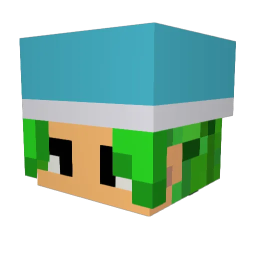 Makuremu Minecraft avatar head, 3D render