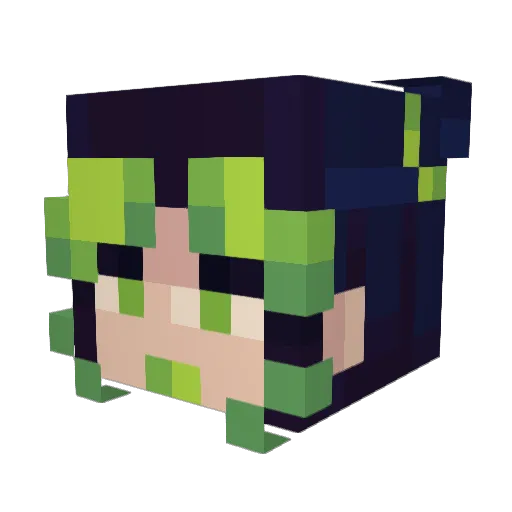 Mal0ware Minecraft avatar head, 3D render