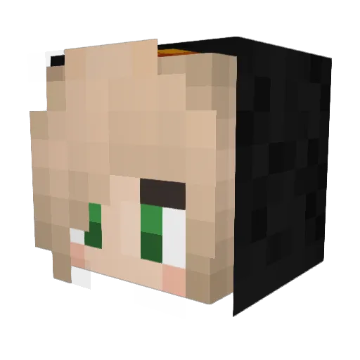 Mal1e Minecraft avatar head, 3D render
