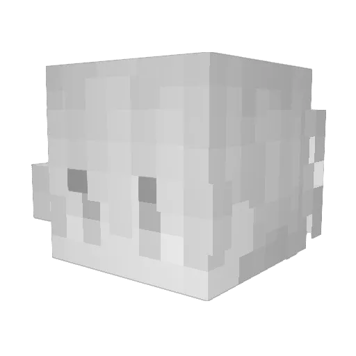 Mal2Mer Minecraft avatar head, 3D render