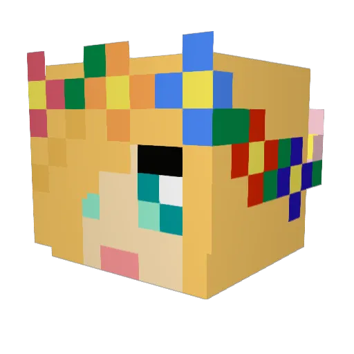 MalMal2011 Minecraft avatar head, 3D render