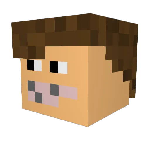 Mal_Goo Minecraft avatar head, 3D render