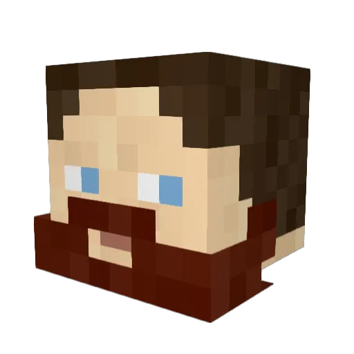 Malabese Minecraft avatar head, 3D render