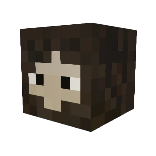 Malafus Minecraft avatar head, 3D render