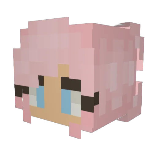 MalakaiRose Minecraft avatar head, 3D render