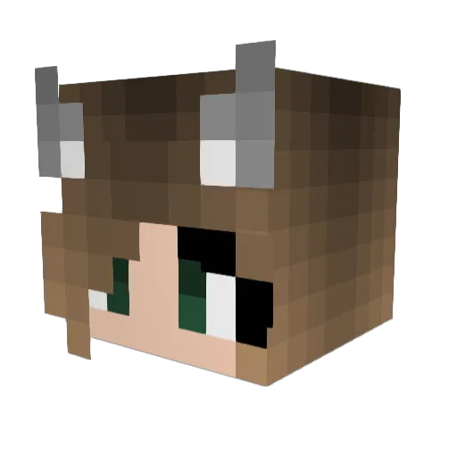 Malala30 Minecraft avatar head, 3D render