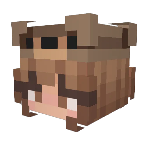 Malalin Minecraft avatar head, 3D render