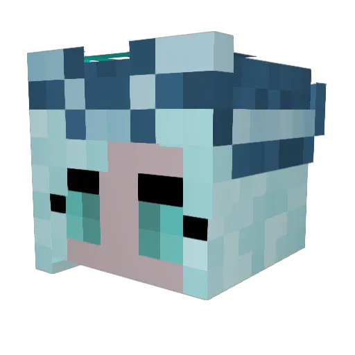 Malamut Minecraft avatar head, 3D render
