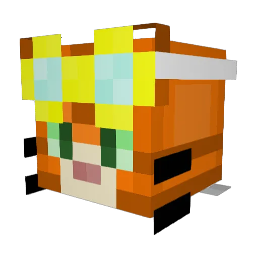Malandracat Minecraft avatar head, 3D render