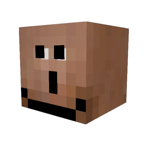 Malather Minecraft avatar head, 3D render