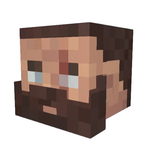 Malcak Minecraft avatar head, 3D render