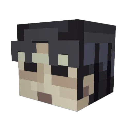 Malcalink Minecraft avatar head, 3D render