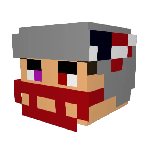 MalcolmButler Minecraft avatar head, 3D render