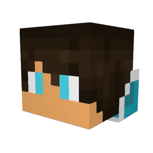 Malcolmistic Minecraft avatar head, 3D render