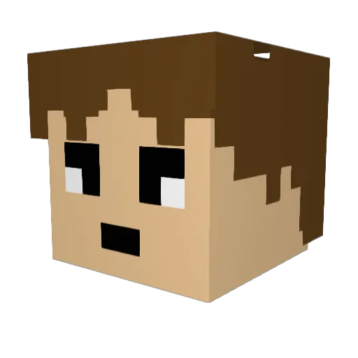 Malcove Minecraft avatar head, 3D render