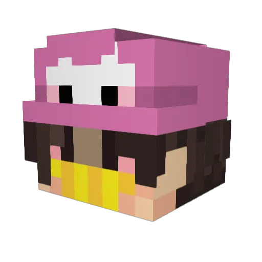 Maldade Minecraft avatar head, 3D render