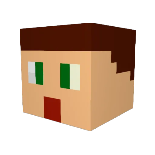 MaldemL Minecraft avatar head, 3D render