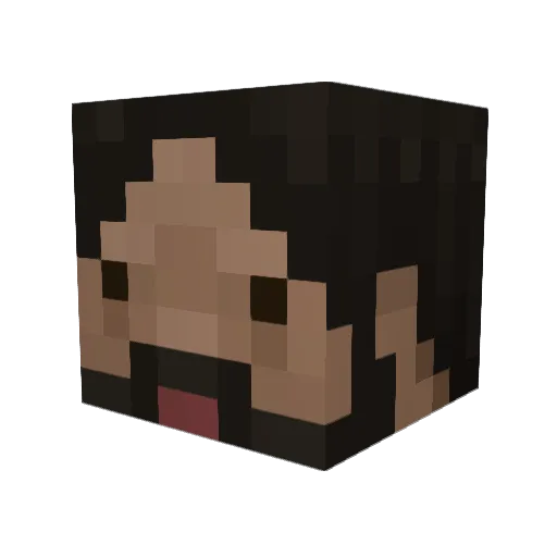 Malecations Minecraft avatar head, 3D render