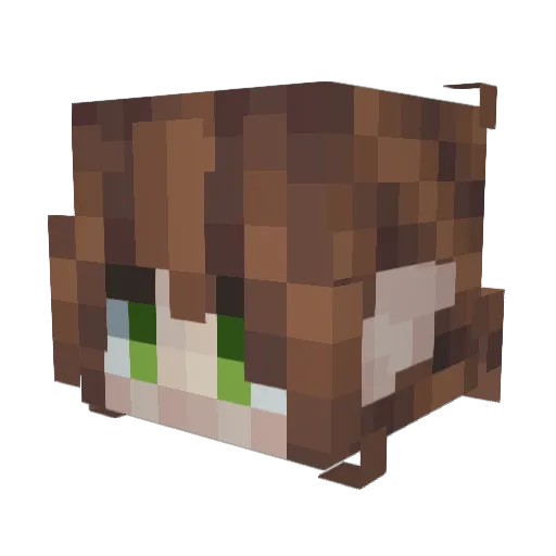 Maledictine Minecraft avatar head, 3D render